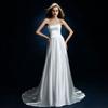 Comercio Exterior Europeo y Americano Amazon AliExpress wish estación independiente Nuevo top corto de satén simple elegante vestido de novia de satén