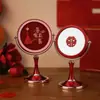 Espejo de Regalo de Boda Lado Femenino Artículos de Dote Artículos de Preparación de Boda Set Completo Espejo Rojo para el Día de la Boda Espejo de Tocador de la Novia Un Par