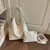 Bolsa casual com padrão trançado para mãe e filha, nova bolsa tote de grande capacidade estilo coreano nicho, bolsa de ombro e axila feminina para o dia a dia