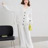 Traje de Punto a la Moda Estilo Coreano con Patrón Trenzado para Mujer Otoño e Invierno 2025 Conjunto Casual de Tres Piezas: Cárdigan, Chaleco y Pantalones Rectos