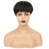 Peluca transfronteriza para mujer, postizo completo con flequillo lateral, pelo corto liso, estilo europeo y americano, adecuado para madres de mediana edad y mayores, disponible para venta al por mayor