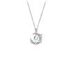 Nuevo Collar de Pájaro de Eucalipto Azul para Mujer Diseño de Nicho Ins Lujo Ligero Colgante de Piedra Lunar Cadena para Clavícula Versátil de Moda Regalo