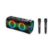 Boomboxes Bocina Bluetooth Portátil Karaoke Doble de 6.5 pulgadas con Micrófono Bocina Colorida de Alto Volumen Graves