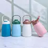 Copo de Água de Vidro Estilo Ins com Toque de Luxo, Copo de Chá Selado de Camada Dupla, Copo Criativo Doméstico de Barriga Grande, Chaleira