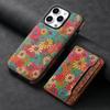 Funda de Teléfono con Carga Inalámbrica Adecuada para Iphone18Promax con Patrón de Succión Magnética Portatarjetas y Soporte Dos en Uno Funda de Cuero