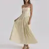Otoño 2026 Nuevo Transfronterizo Europeo y Americano Ropa de Mujer Estilo Elegante de Temperamento Vestido Largo de Tirantes Estampado para Mujer