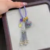 Nuevo Colgante de Hortensia con Diseño de Tejido de Borla Hecho a Mano para Bolsos, Accesorio Delicado