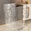 Lixeira de alta qualidade para vaso sanitário, grande capacidade, novo balde, luxo leve, 2025, para casa, quarto, sala de estar, cozinha, transparente
