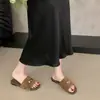 Sandalias planas Chuyuji de estilo francés con punta cuadrada y hebilla para mujer, para uso exterior en verano, nuevo modelo 2026, adecuadas para combinar con faldas para vacaciones