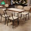 Mesa e Cadeiras de Jantar Modernas Minimalistas, Conjunto de Mesa e Cadeiras de Jantar Ocidental Leve, Mesa e Cadeiras Simples Estilo Coreano para Cafeteria de Chá com Leite e Café