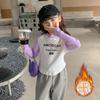 Camiseta Térmica Infantil para Outono e Inverno 2026 Novas Blusas Estilosas com Forro de Fleece de Manga Longa para Crianças Pequenas Atacado