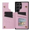 Funda con Doble Botón Estampada Adecuada para Samsung S26Ultra, Funda para Teléfono Pintada con Ranura para Tarjeta S25Edge/S24 Fe/S23