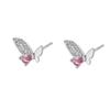 Brincos de borboleta com diamantes em prata esterlina S999, brincos de diamantes completos com design de nicho luxuoso e leve para mulheres, nova moda verão 2023