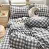 Nuevo Conjunto de Cuatro Piezas de Cachemir Vegetal Cepillado para Dormitorio en Casa, Funda de Edredón Engrosada, Sábana Bajera, Juego de Cama de Tres Piezas para Dormitorio de Estudiantes