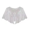 Xale Retrô Europeu e Americano Anos 1920 Festa Gatsby Banquete Vestido de Noite Vestido de Casamento Malha com Lantejoulas e Contas