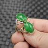 Jade Anel de Jade Ovo Verde Seco Jade Anel Esmeralda Verde Completo Anel Vivo Abertura Anel de Jade para Homens e Mulheres