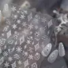 Pegatinas para Uñas de Diamante de Cristal Pegatinas para Uñas de Invierno Más Vendidas Decoración de Uñas de Copo de Nieve de Terciopelo de Alta Gama Pedrería para Uñas
