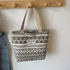 Atacado de novas bolsas femininas de lona de grande capacidade, bolsas de mão estampadas, bolsas tote estilo coreano, bolsas artísticas para estudantes, bolsas transfronteiriças