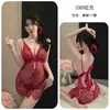 Noche Larga Lencería Sexy Vestido de Encaje con Tirantes para Mujer Ropa de Dormir Ropa para el Hogar Conjunto Sexy 1069