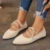 Zapatos de Mujer de Tacón Bajo de Gran Tamaño Transfronterizos 2026 Nuevo Estilo Verano Sandalias Huecas de Tira Cruzada Zapatos de Vestir Planos de Punta Fina para Mujer