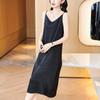 Vestido Camisola para Mujer, Ropa Interior y Exterior, Nuevo para Primavera 2025, Vestido Base de Satén de Ácido Acético, Largo por Encima de la Rodilla, Longitud Media
