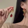 Collar Aretes Gota Flor Flash Traje Estilo Corte Vintage Lujo Ligero Elegante Alta Gama Vestido de Noche Cadena Clavícula