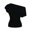 25209-Camiseta de Moda Sexy Bodycon de Manga Corta y un Hombro para Adelgazar Chica Caliente para Mujer Nueva Primavera Verano 2026 Europea Americana
