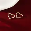Nuevos Pendientes de Aro con Forma de Corazón Europeos y Americanos 2024 Pendientes de Amor de Moda Joyería para Orejas Casual Joyería Diaria para Fiesta para Mujeres