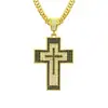 Comercio exterior Europa y Estados Unidos fabricantes de joyería hip-hop directo personalidad diamante cruz colgante collar accesorios para hombre colgante