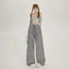 Pantalones de Pierna Ancha Sueltos de Estilo Nuevo de 2 Colores Retro Americano Versátiles Caídos Estilo Guadaña Pantalones Casuales de Otoño e Invierno para Mujer y Pantalones de Longitud Extendida