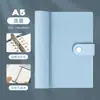 Funda para Libro de Hojas Sueltas de Cuero Suave Transparente B5 Carpeta Metálica Desmontable Carpeta Engrosada