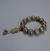 Pulsera de Cuentas de Oración Budista de Madera Más Vendida, Palo de Rosa Hoja Pequeña, Sándalo Verde Fragante, Colgante Cuadrado de Palo de Rosa Amarillo, Fabricante de Transmisiones en Vivo, Venta al por Mayor de Artículos Culturales y Artísticos