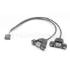 Cable de Datos USB Dual con Tornillos a Terminal Dupont Se Puede Fijar y Extender con Orejas Deflector USB 2.0 de Doble Capa