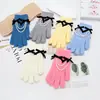 Guantes de Punto de Invierno con Lazo para Mujer, Color Sólido, Lindos, Cinco Dedos, Cálidos, Sin Dedos, Pantalla Táctil, Dedos Separados, Ciclismo, Bicicleta Eléctrica