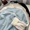 Suéter de algodón suave con forro polar, camisa base de cuello alto medio para mujer, otoño e invierno, grueso, de una pieza, de terciopelo, suave, de color sólido, de punto, cálido.