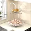 Caixa de armazenamento para cozinha para cebolinha, gengibre e alho, cesta de armazenamento para bancada para alho, várias ferramentas para gengibre, cesta multifuncional que economiza espaço