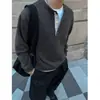 Suéter de Punto con Bloques de Color, Cuello Henley y Botones para Hombre, Otoño e Invierno, Cálido, Holgado, Casual, Vintage, Prendas de Punto Versátiles