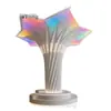 GRG coluna oca em forma de árvore hall de exposição coluna decorativa futurista com luzes estreladas embutidas coluna de gesso