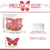 Mariposas Navideñas Estéreo 3D, un Paquete de 12, para Sala de Estar, Dormitorio, Decoración de Fondo para el Hogar, Pegatinas de Pared, Decoración de PVC, Estilo Realista