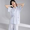 Conjunto de Pijama para Mujer Pijama de Algodón Tul Transpirable Ropa para el Hogar para Parejas Conjunto de Dos Piezas Primavera y Verano Traje para Mujer