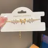 Pulsera Colgante Mariposa de Zirconia Chapada en Oro Real de 18K para Mujer, Lujo Accesible, Pulsera de Diseño Versátil, Pulsera Simple y de Gama Alta