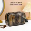 Bolsa de Lavar com Separação Seca e Úmida de Camada Dupla Portátil para Viagem Transparente Impermeável Bolsa de Maquiagem para Fitness Natação Banho Bolsa de Armazenamento para Mulheres