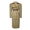 Trench Coat Preto para Mulheres 2026 Outono Comprimento Médio Acima do Joelho 2026 Novo Estilo Casaco com Lapela Francesa 5963