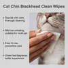 Toallitas de Limpieza para Gatos para el Pelo de la Barbilla Negra, Limpieza Suave para el Pelo de la Barbilla del Gato, Limpio, Cómodo y Refrescante