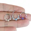 1,2 mm de espessura 8 ~ 10 mm de diâmetro interno liga de titânio cor quadrada costura zircão nariz piercing septo nasal jóias