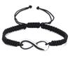 Pulsera Transfronteriza Simple de Aleación con 8 Palabras Amor Ilimitado Tejida Ajustable Pulsera Creativa de Amistad para Parejas Europea y Americana