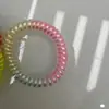 Elástico de cabelo colorido corda de cabelo elástico de plástico elástico de borracha elástico de cabelo tipo fio de telefone 5,5 cm rosa pêssego 2022 Novo