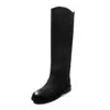 Botas de cavaleiro de cano alto, 3,5 cm, estilo britânico, elegantes e simples, novo modelo outono/inverno 2026, bico redondo, salto grosso, botas longas acima do joelho