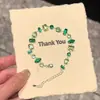 Pulseira Verde, Strass Verde, Costura Fashion de Alto Padrão, Sensação de Uso Fresca e Clara, Joia Super Feérica e Versátil
