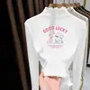 Top de Felpa De Rong Otoño e Invierno para Niños Medianos y Grandes Casual Manga Larga Niña Cuello Semi Alto Adorno de Volantes Camiseta Base para Niñas